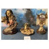 11 - LOT OF 3 NATIVE AMERICAN FIGURINES (O14)