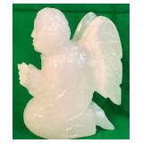 F - CARVED PINK QUARTZ ANGEL 6"T (A123)