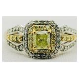 18KT GOLD 1.06CT DIAMOND RING WITH .51CT CENTER