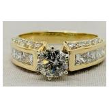 14KT YELLOW GOLD 3.00CT DIAMOND RING WITH .95CT