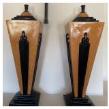 F - PAIR OF ART DECO STYLE URNS (N2)