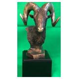 F - LONGHORN SHEEP SCULPTURE 8"T (F61)