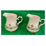 F - 2 PORCELAIN PITCHERS 5"T ((J30)