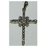 10KT YELLOW GOLD DIAMOND CROSS 2.10 GRS