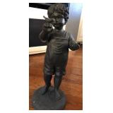 V - CHILD W/ BIRD SCULPTURE 11"T (K71)