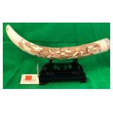 F - CARVED BONE TUSK W/ STAND (F148)