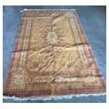 F - HAND WOVEN SILK & WOOL RUG 97X68" (H22)