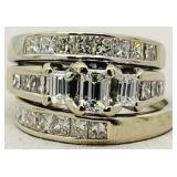 14KT WHITE GOLD 2.90CT DIAMOND RING SET