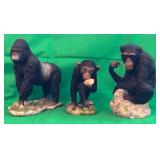 F - CHIMPANZEE & GORILLA FIGURINES (F15)