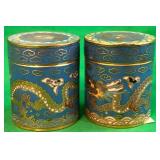 F - 2 CLOISONNE TRINKET BOXES (F187)