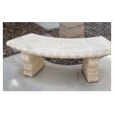 11 - CONCRETE HALF MOON PATIO BENCH