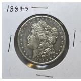 S - 1884-S MORGAN SILVER DOLLAR (N5)