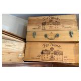 D - LOT OF WOODEN WINE BOXES  (k)