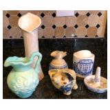 D - VINTAGE VASE, AVON PITCHER, RING DISH, MORE