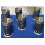 11 - SET OF 6 PEWTER CUPS (Y13)