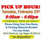 AUCTION PICK UP DAY & HOURS