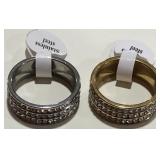 324 - LOT OF 2 STAINLESS STEEL RINGS (A8)