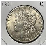 S - 1921 MORGAN SILVER DOLLAR (P)