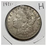 S - 1921-S MORGAN SILVER DOLLAR (H)