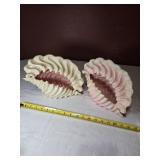 Pair of 12" Giant Shell Ceramics