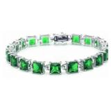 Princess Cut 24.00 ct Emerald Tennis Bracelet