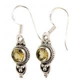 Genuine Golden Citrine Dangle Earrings