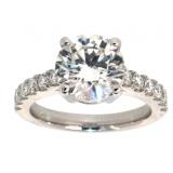 14k Gold 4.19 ct Round Lab Diamond Ring