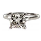 14k Gold 2.65 ct Princess Cut Lab Diamond Ring