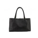 GUCCI Black Leather Horsebit Tote Bag