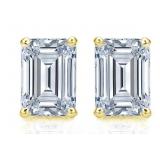 14kt Gold 2.04 ct Emerald Cut Lab Diamond Earrings