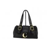 CHLOE Black Leather Logo Hand Bag