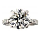 14k Gold 6.84 ct Round Lab Diamond Ring