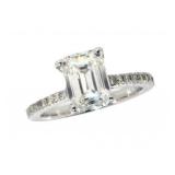 14k Gold 2.53 ct Emerald Cut Lab Diamond Ring