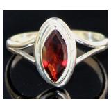 Natural Vintage Style Marquise Garnet Ring