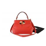 BVLGARI Red Leather 2 Way Shoulder Bag