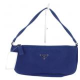 Prada Blue Nylon Pouch Handbag