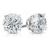 14k Gold 4.00 ct Round Brilliant Lab Diamond Studs