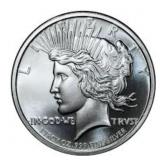 One Ounce .999 Fine Silver Peace Dollar Round