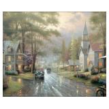 Hometown Evening Art Print by Thomas Kinkade