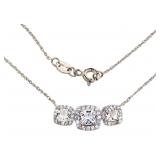 Cushion Cut 2.50 ct White Sapphire Necklace