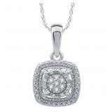 Cushion Cut Natural Diamond Necklace