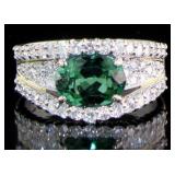 Platinum 2.75 ct Tourmaline & Diamond Ring