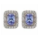 Quality 1.50 ct Natural Tanzanite Stud Earrings