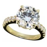 14k Gold 5.59 ct Round Lab Diamond Ring