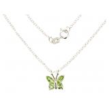 Beautiful Natural Peridot Butterfly Necklace