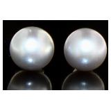 Genuine 8 mm Gray Freshwater Pearl Earrings