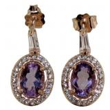 Natural 2.00 ct Brazilian Amethyst Earrings