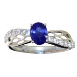 Round Natural Sapphire Designer Ring