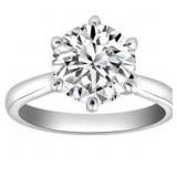 Platinum 2.03 ct Round Brilliant Lab Diamond Ring