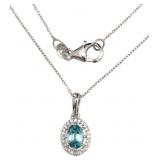 Natural Blue & White Zircon Designer Necklace